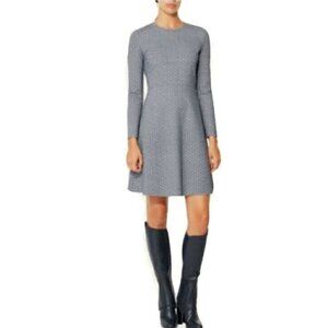 TORY BURCH Corrine Dress in New Ivory/Navy Gemini Link Woman’s Sz XS